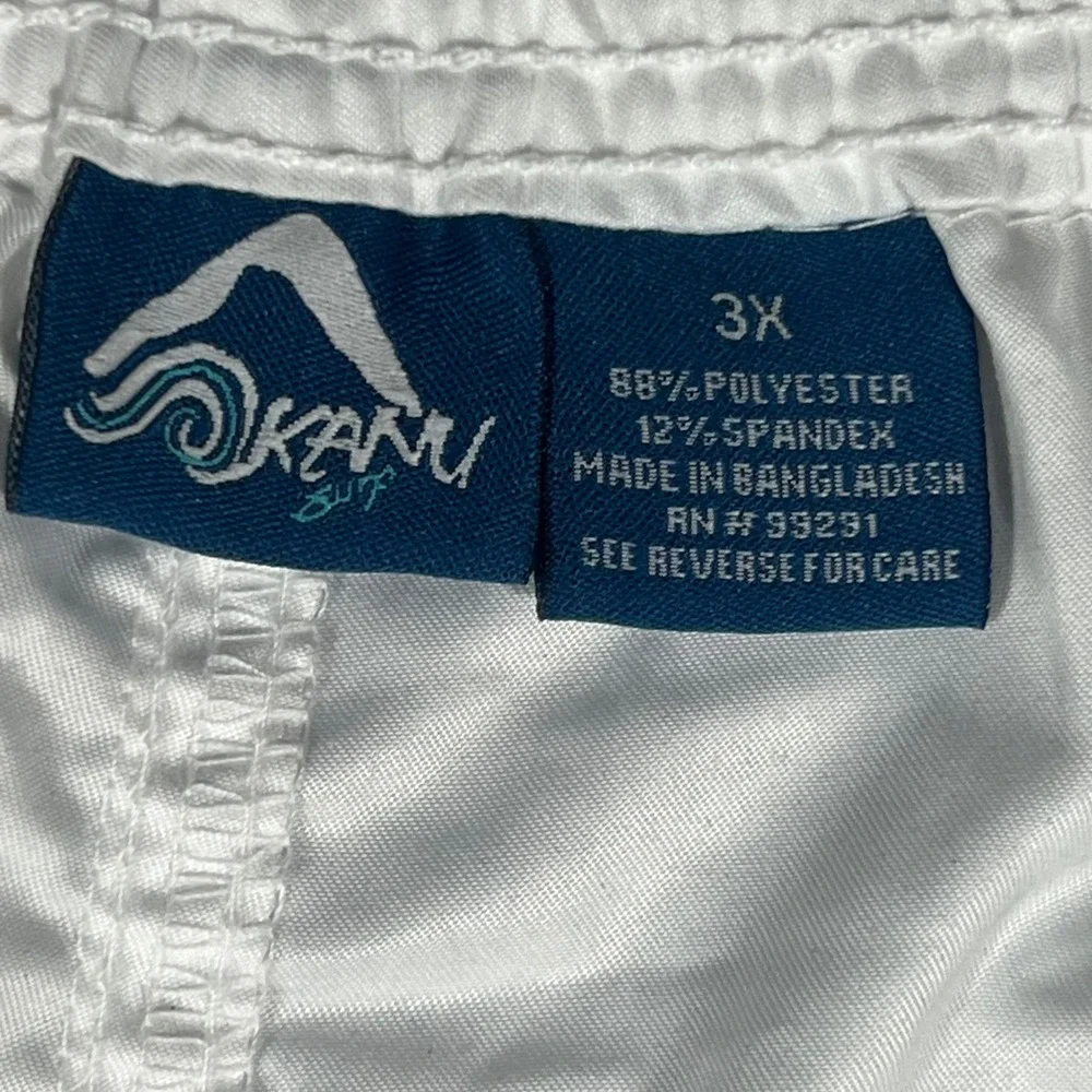 Kanu Surf Mens Marina Board‎ Shorts NEW White 3X Plus Size Swim Trunks UPF 50+